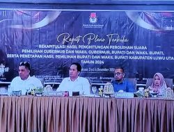 Rapat Pleno di Pimpin Langsung Ketua KPU Luwu Utara Hayu Vandy di dampingi Komisioner KPU Luwu Utara