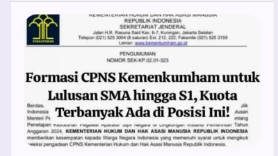 Alhamdulillah! Kemenkumham Buka Pendaftaran CPNS 2025 untuk Lulusan SMA hingga S1?